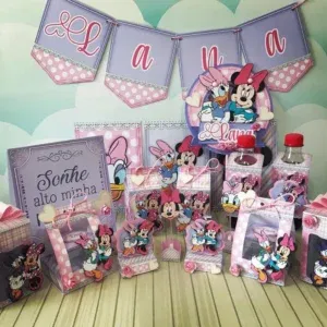 Moldes de decoração Minnie e Margarida para aniversário. Arquivo de corte Studio e PDF para topper.