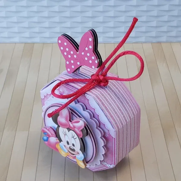 Topo de bolo Minnie Baby em camadas. Arquivo de corte Studio e PDF para topper e decoração.