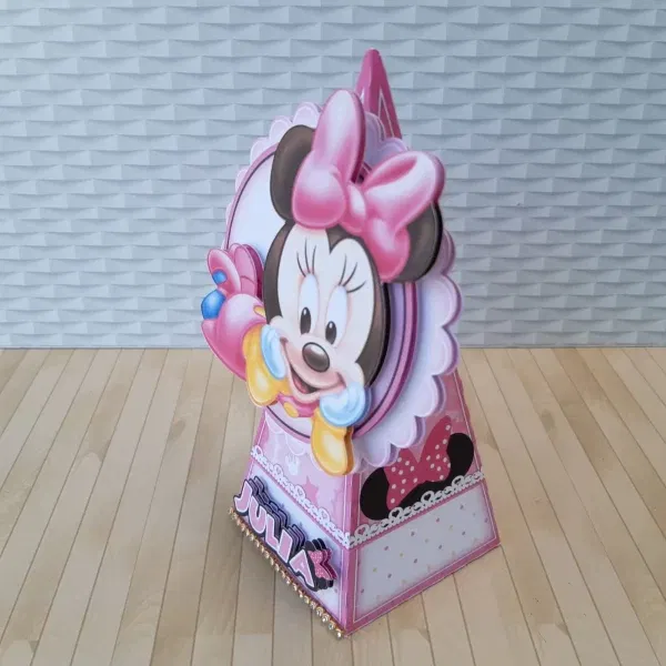 Arquivo de corte Minnie Baby 3D. Topper, topo de bolo e decoração para temas de festas.
