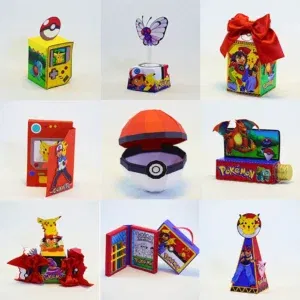 Festa Infantil Tema Pokémon. Arquivo de Corte Studio e PDF para aniversário. O tema preferido com moldes de topo de bolo e topper.