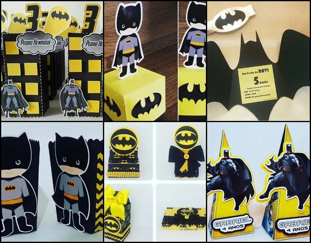 Decoração Versátil Aniversário Tema do Batman (Studio). Kit de decoração para festas diversas com o tema do herói. Inclui topo de bolo e topper.