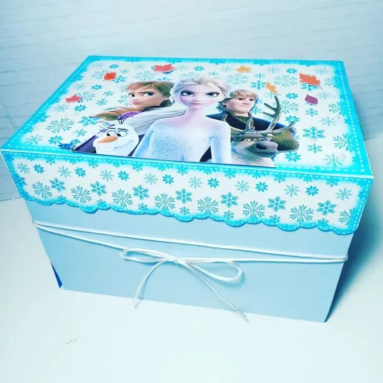 Kit profissional caixa cenário Frozen. Arquivo de corte, topper e festas.