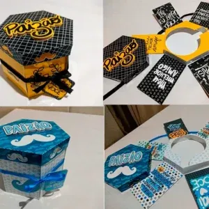 Arquivo de corte caixa explosão Dia dos Pais em Studio. Ideal para decoração, mimos e festas.