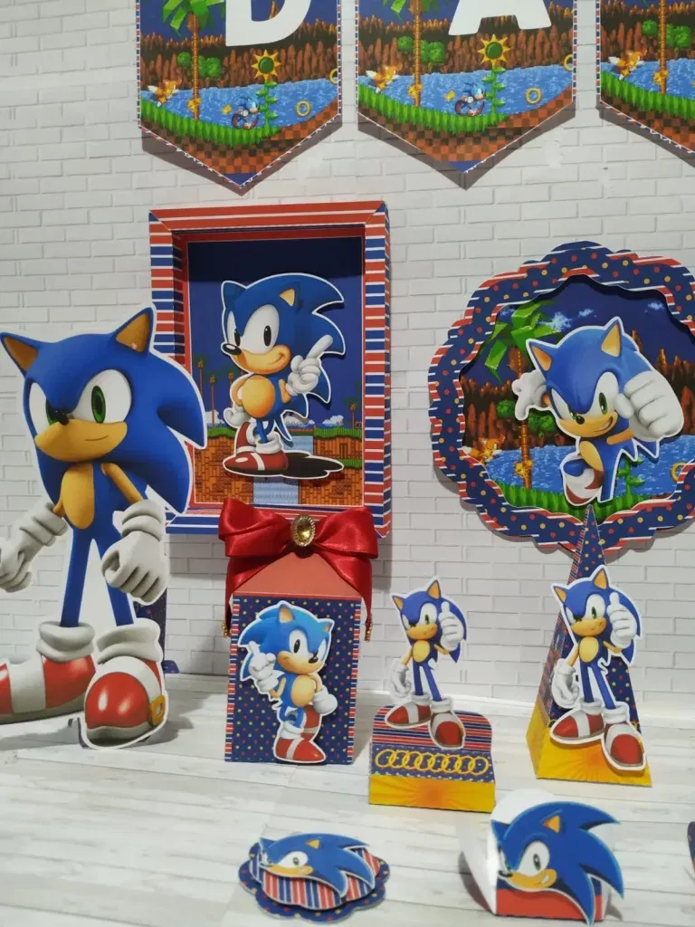 Download de arquivo digital Sonic. Decoração, topper e temas de festas.