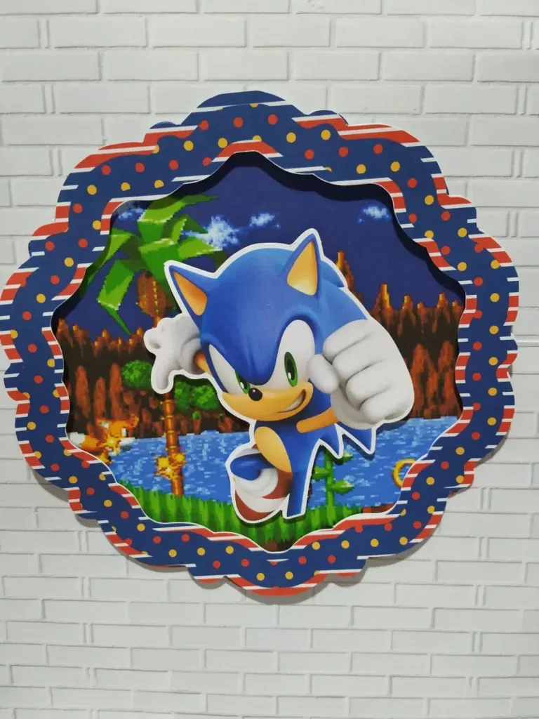 Arquivo digital Sonic para Silhouette Studio e PDF. Decoração, topper e festas.