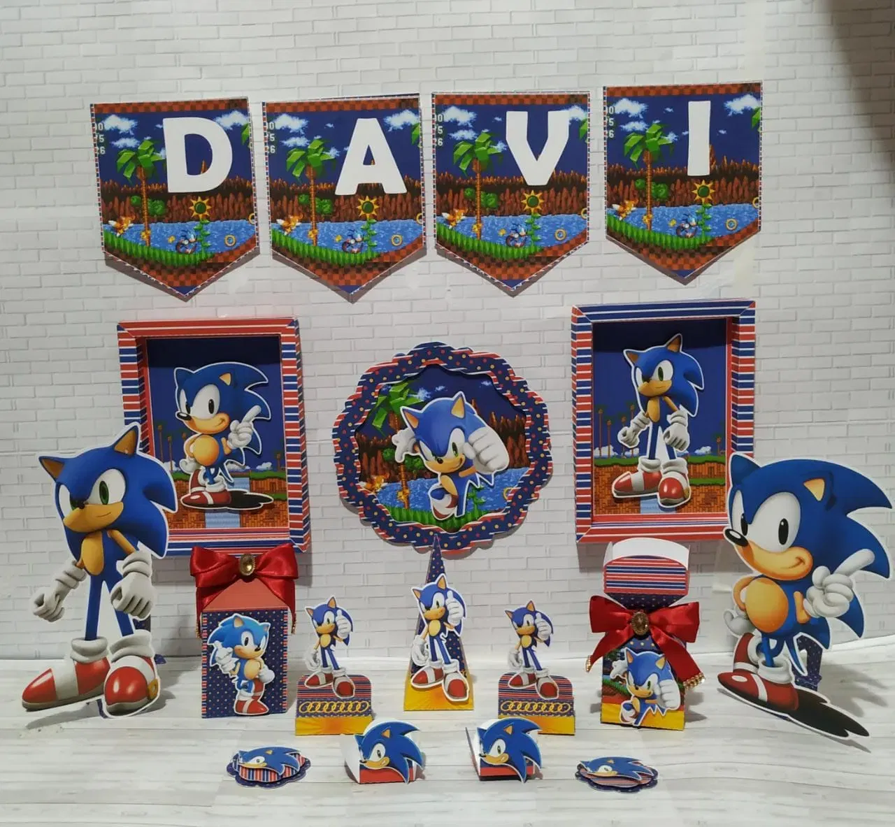 Decoração Sonic para imprimir e cortar em casa. Arquivo digital Studio e PDF.