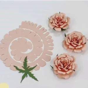 Imagem de Flor Espiral 3D em Arquivo de Corte Studio e PDF. Ideal para decoração de festas de aniversário e temas florais. Perfeito para criar topo de bolo e topper.