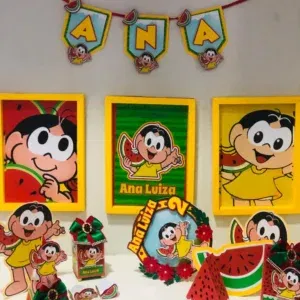 Arquivo de Corte Magali Melancia para decoração de festa. Formatos Studio e PDF para corte em máquina ou manual. Inclui topper