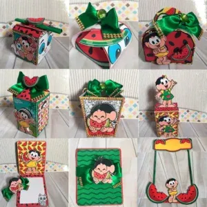 Decoração Magali prática em Arquivo de Corte Studio e PDF. Ideal para festas de aniversário. Inclui moldes de topo de bolo e topper para o tema.