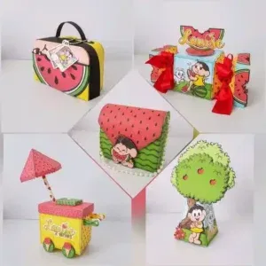 Topper e Decoração Mêsversario Magali. Arquivo de Corte Studio e PDF para festas e celebrações mensais. Inclui moldes de topo de bolo.