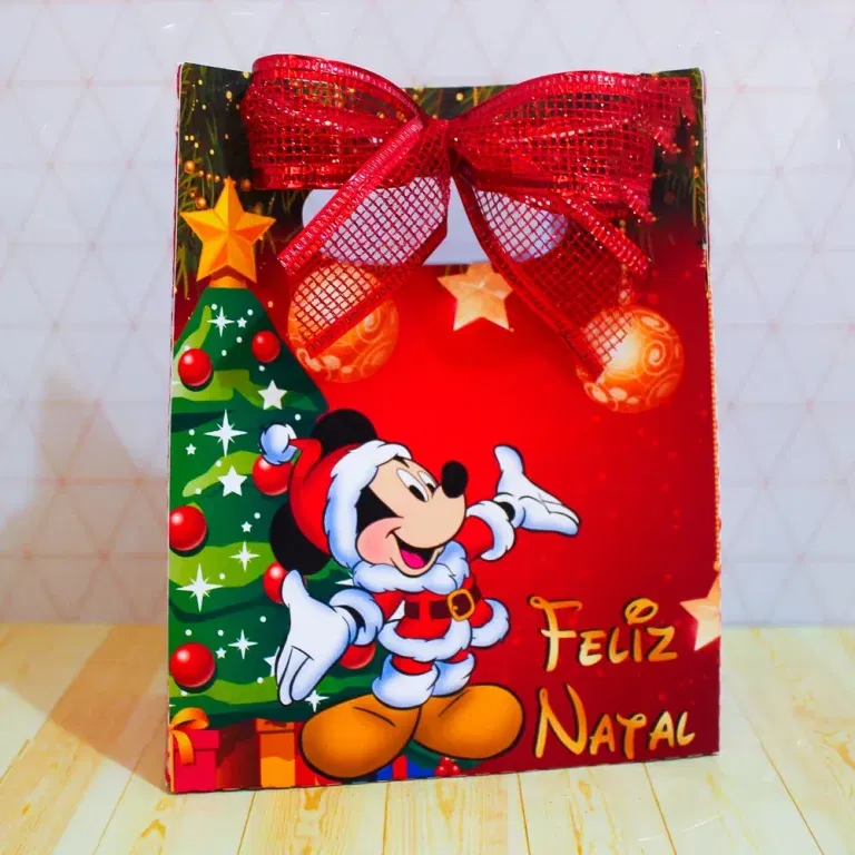 Topo de bolo temático Mickey Natal. Arquivo de corte Studio/PDF para decoração de festas de aniversário natalino.