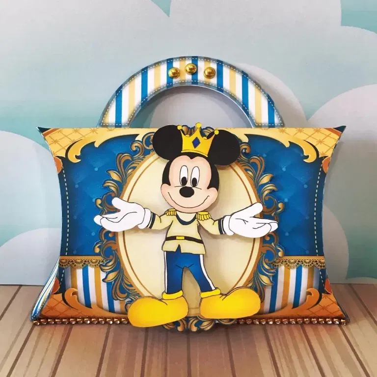 Decoração Mickey Realeza em PDF e PNG para imprimir. Arquivo de corte Studio para festas.
