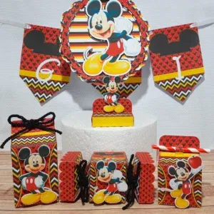 Arquivo de corte do Mickey Mouse para Silhouette Studio e PDF. Ideal para decoração de aniversário e topper de festas.