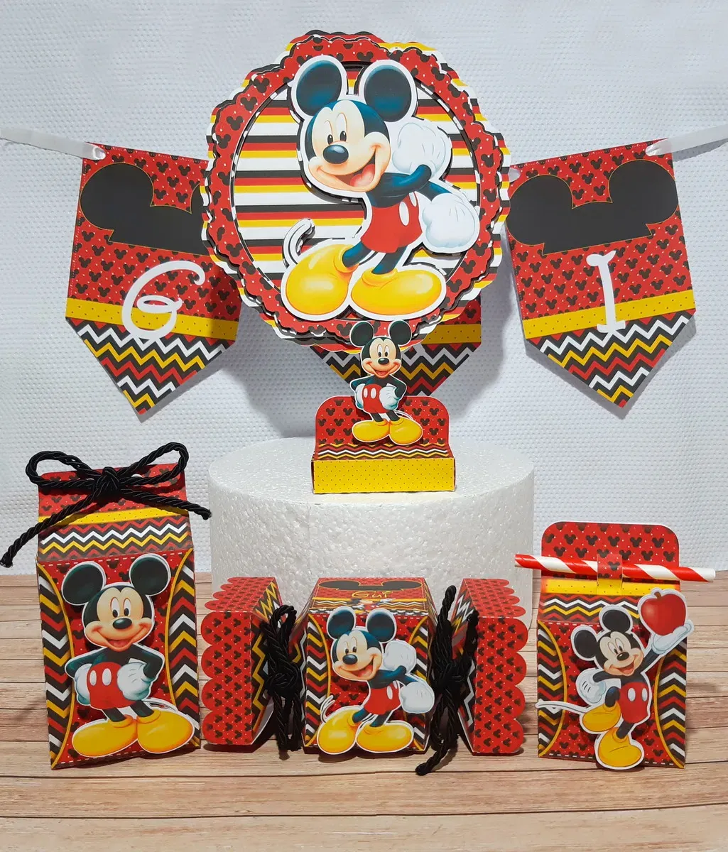 Arquivo de corte do Mickey Mouse para Silhouette Studio e PDF. Ideal para decoração de aniversário e topper de festas.