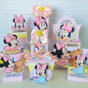 Arquivo de corte Minnie Baby em Studio e PDF. Ideal para decoração de aniversário, topper e festas.