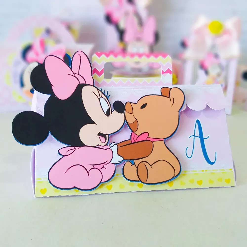 Kit Minnie Baby para imprimir e cortar. Arquivo de corte Studio e PDF para decoração de aniversário.