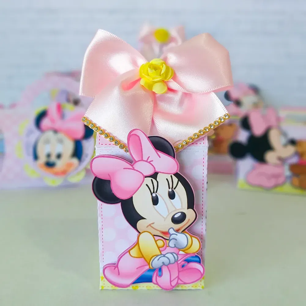 Moldes de decoração Minnie Baby. Arquivo de corte Studio e PDF para topo de bolo e festas.