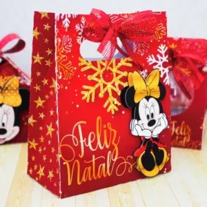 Kit Minnie Natal com arquivo de corte Studio. Decoração de aniversário, topper e mimos de festa.