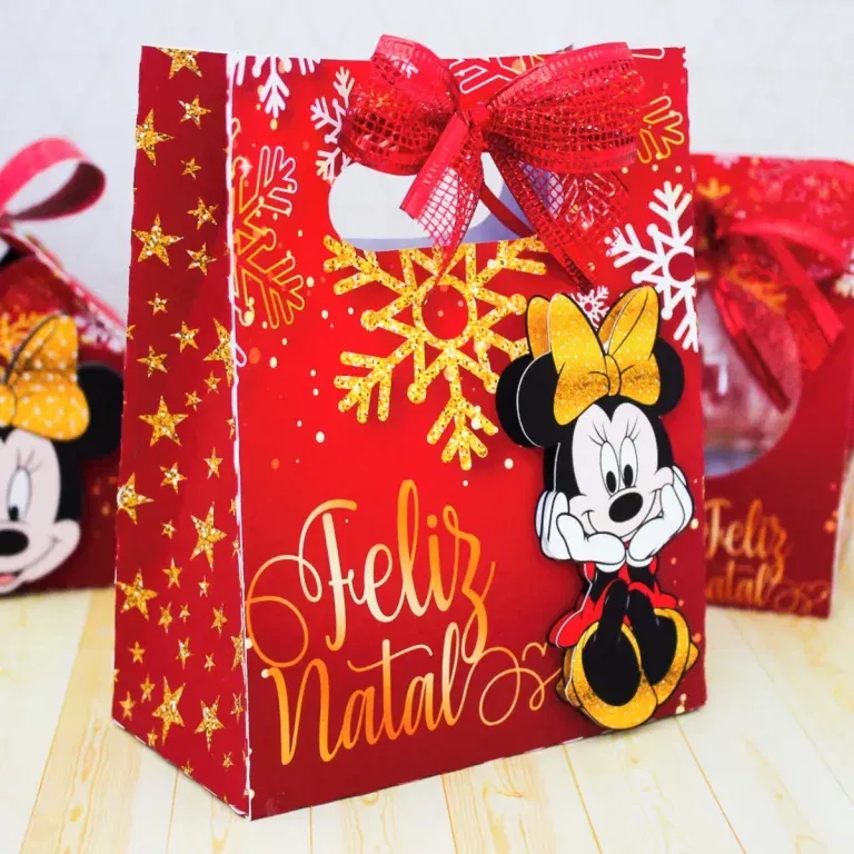 Kit Minnie Natal com arquivo de corte Studio. Decoração de aniversário, topper e mimos de festa.