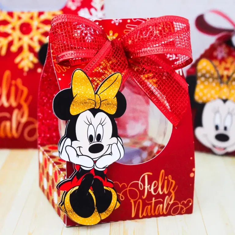 Arquivo de corte Minnie Natal pronto no Silhouette Studio. Ideal para topper, topo de bolo e decoração.
