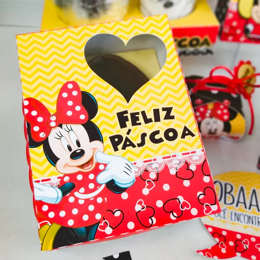 Topper Minnie Páscoa para imprimir. Arquivo de corte Studio e PDF para decoração de festas.