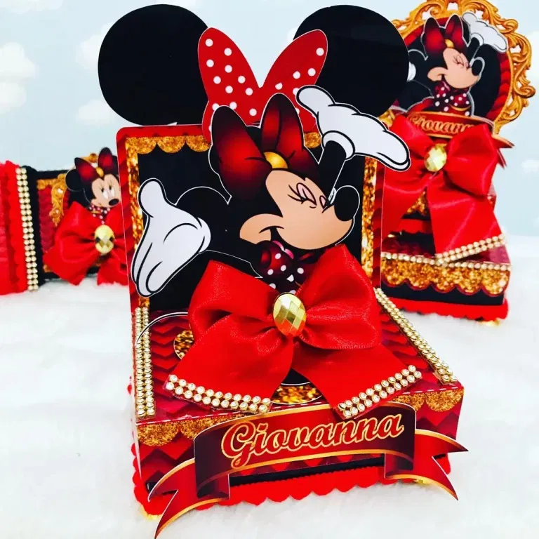 Moldes de decoração Minnie Vermelha profissionais. Arquivo de corte Studio e PDF para topo de bolo.