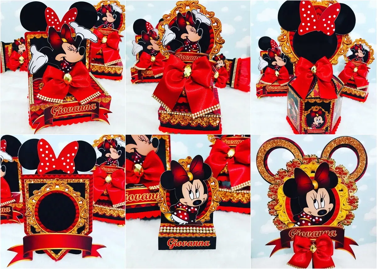 Kit Minnie Vermelha para imprimir e cortar. Arquivo de corte Studio e PDF para decoração de aniversário.
