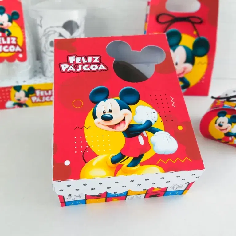 Topper de doces e decoração de Páscoa Mickey. Arquivo de corte Studio e PDF para aniversário e festas.