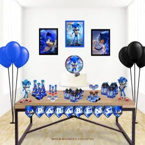 Arquivo de corte Sonic para Silhouette Studio e PDF. Decoração, topper e festas.