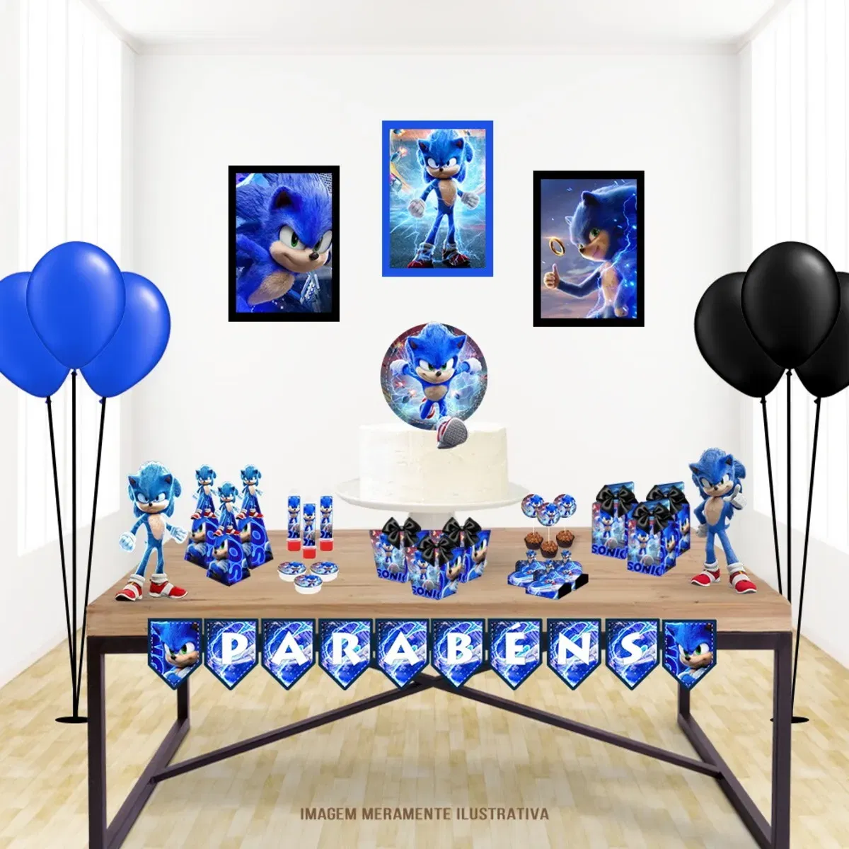 Arquivo de corte Sonic para Silhouette Studio e PDF. Decoração, topper e festas.