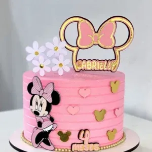 Arquivo de corte Studio de topper da Minnie Rosa. Perfeito para decoração de aniversário, topo de bolo e festas de meninas.