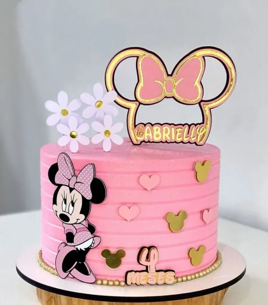 Arquivo de corte Studio de topper da Minnie Rosa. Perfeito para decoração de aniversário, topo de bolo e festas de meninas.