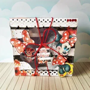 Caixa Páscoa Minnie em Studio, PNG e PDF. Ideal para decoração, topper e temas de festas.