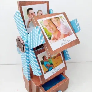 Arquivo de corte caixa de fotos Dia dos Pais em Studio e PDF. Ideal para decoração, mimos e festas.