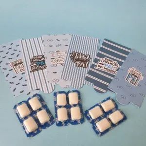 Arquivo de corte cartão para chiclete Dia dos Pais em Studio e PDF. Ideal para decoração, mimos e festas.