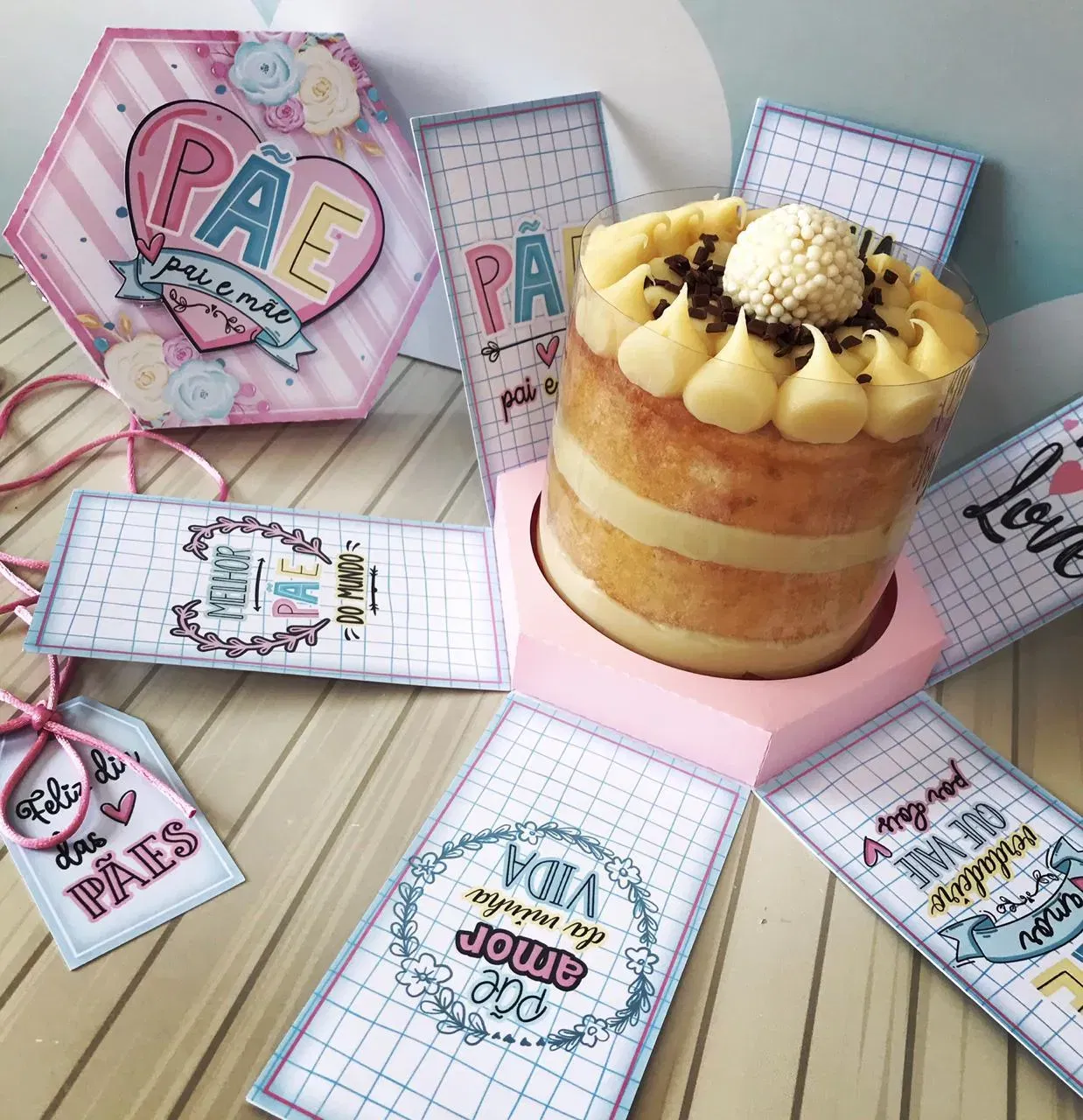 Decoração centro de mesa Dia dos Pais para imprimir e cortar. Arquivo de corte Studio e imagens PNG.