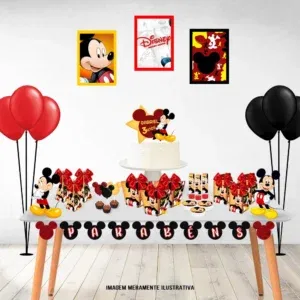 Centro de mesa do Mickey Mouse em arquivo de corte Studio e PDF. Ideal para decoração de aniversário e festas. Complementa o topo de bolo.