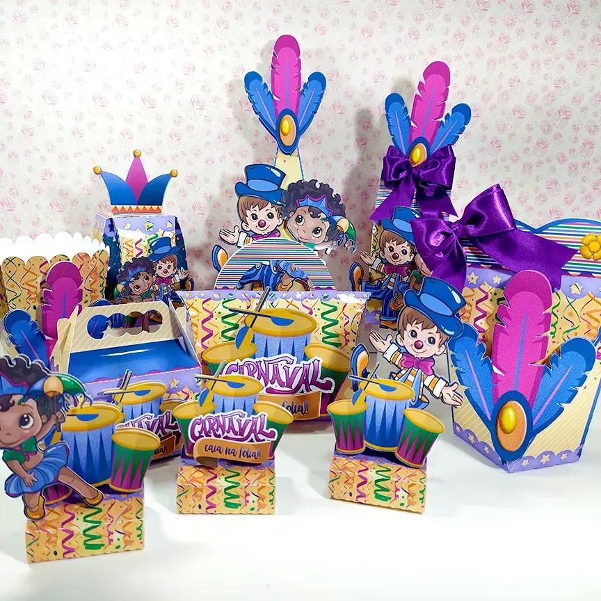 Decoração temática Bloquinho de Carnaval em arquivo Studio e PDF.