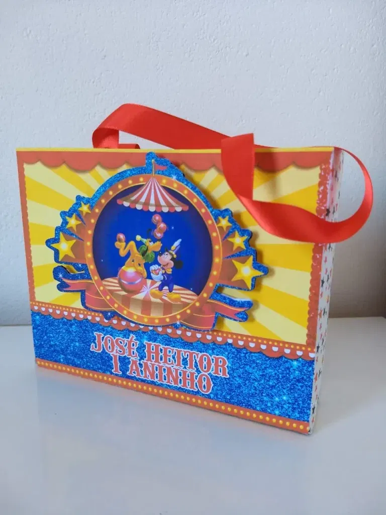 Kit profissional Circo do Mickey Luxo com arquivo de corte Studio e PDF. Decoração de aniversário, topper e topo de bolo.