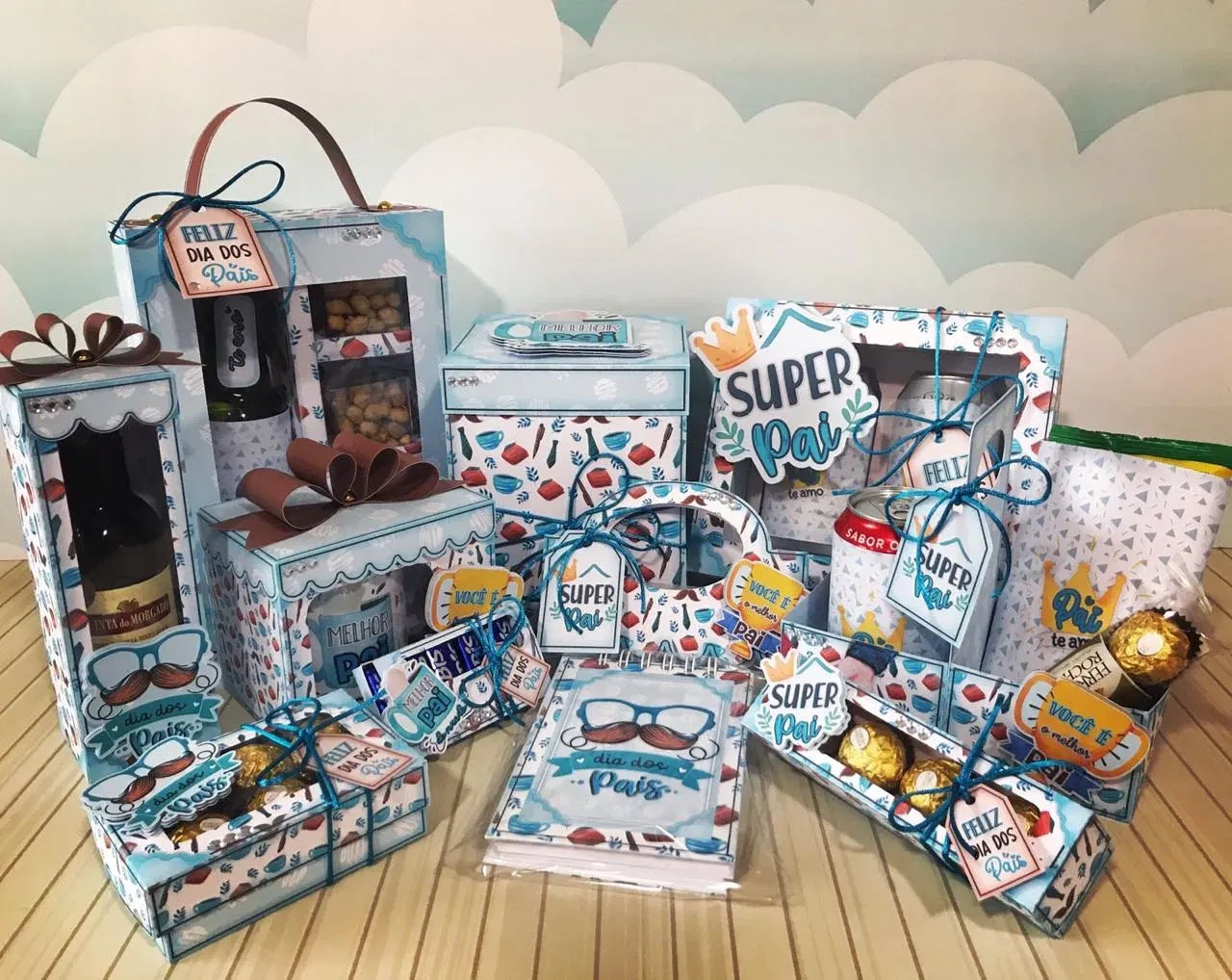 Decoração criativa Dia dos Pais em Studio, PNG e PDF. Ideal para festas, topper e mimos.