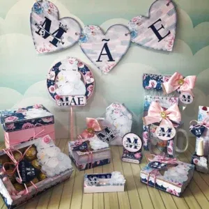 Kit decoração Dia das Mães em Studio, PNG e PDF. Ideal para festas, topper e aniversário.