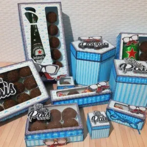 Kit decoração Dia dos Pais em Studio, PNG e PDF. Ideal para festas, topper e aniversário.