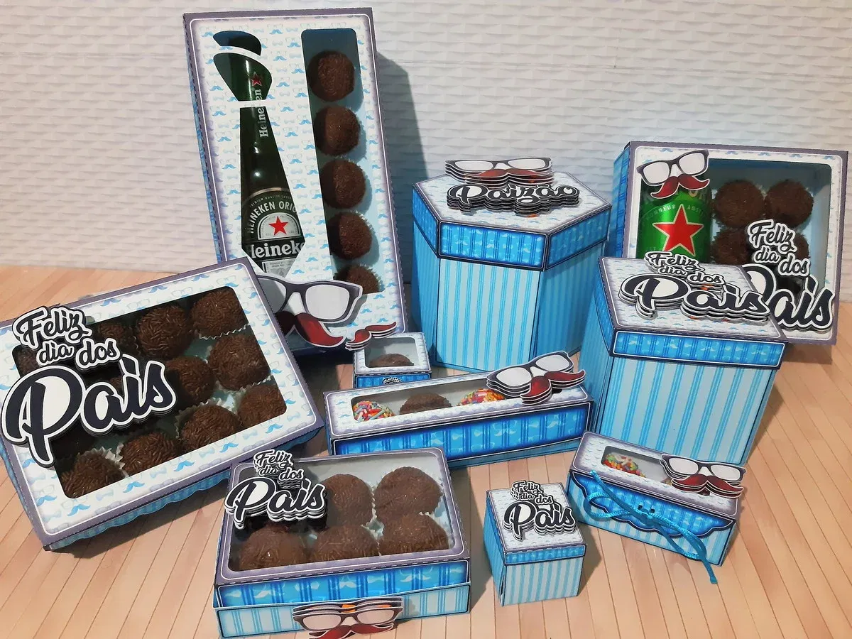 Kit decoração Dia dos Pais em Studio, PNG e PDF. Ideal para festas, topper e aniversário.