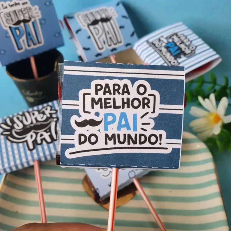 Kit decoração Dia dos Pais para fazer em casa. Arquivo de corte Studio e PDF para festas.