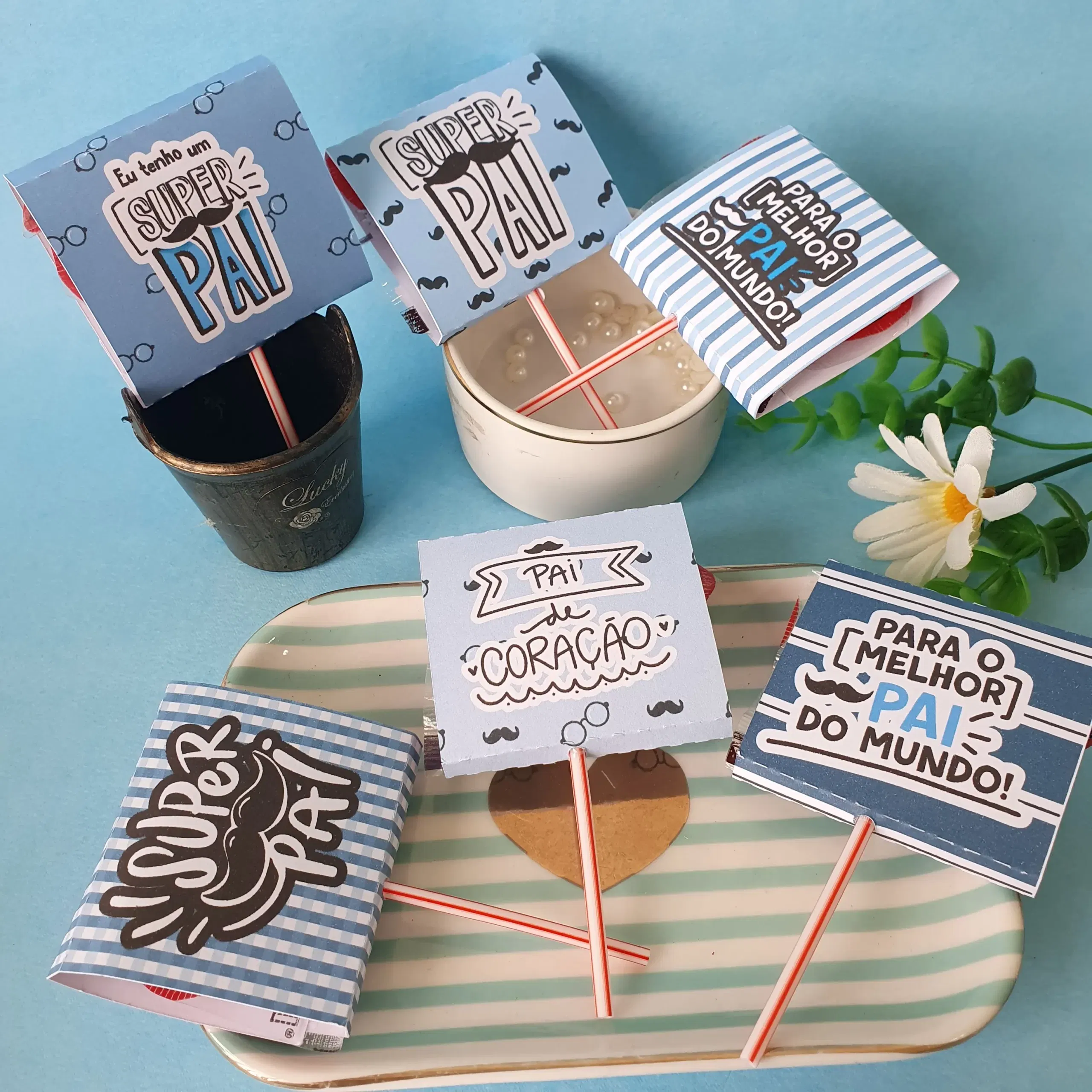 Decoração Dia dos Pais em casa para imprimir e cortar. Arquivo de corte Studio e PDF.