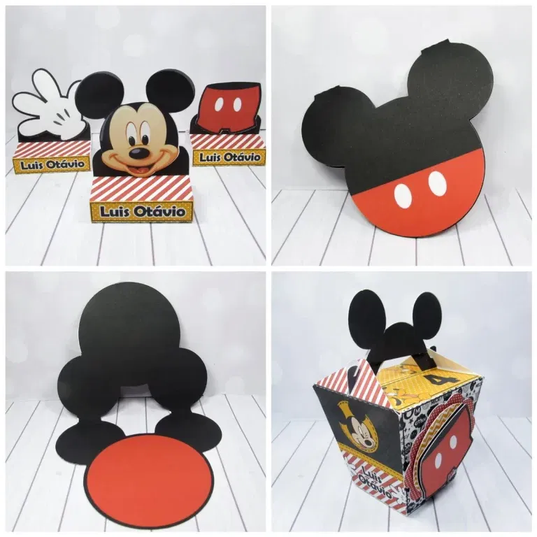 Arquivo de corte Mickey Mouse para Silhouette Studio. Ideal para decoração de festas infantis e aniversário. Inclui topper.