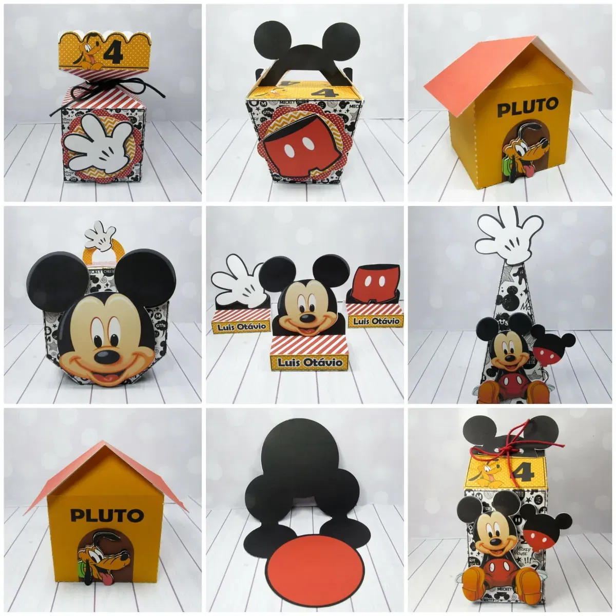 Arquivo de corte Studio para mesa de aniversário Mickey. Inclui moldes de decoração, topper e topo de bolo.