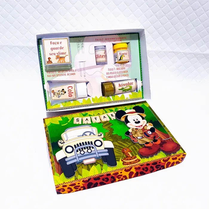 Kit de decoração infantil Mickey Safari em Studio e PDF. Ideal para temas de festas de aniversário. Inclui moldes de topper.