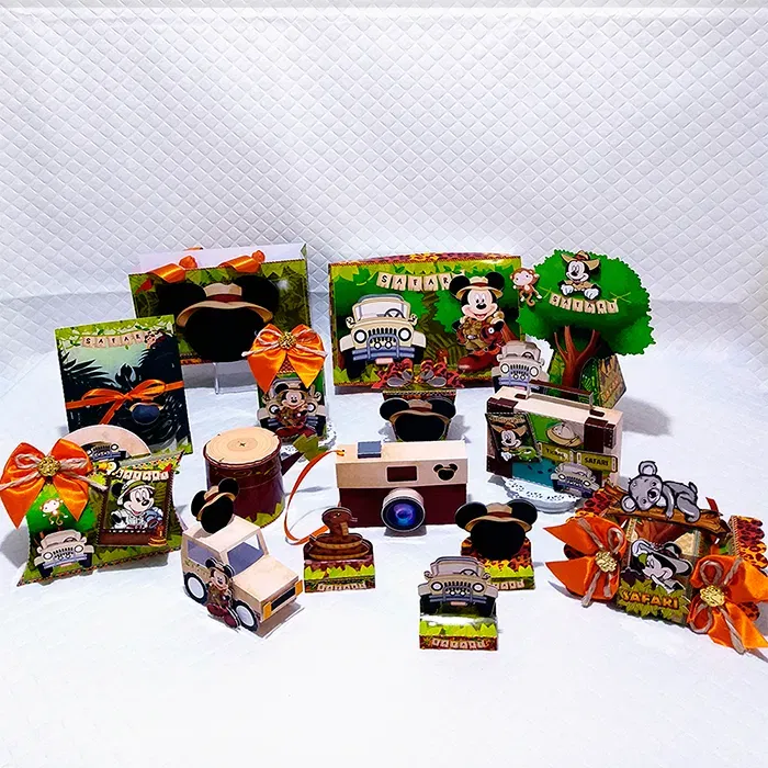 Decoração para festa Mickey Safari faça você mesmo. Arquivos PDF para impressão e arquivo de corte Studio. Inclui topper.