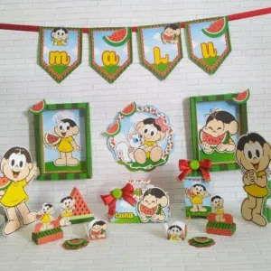 Decoração Magali simples e barato para aniversário. Arquivo Studio